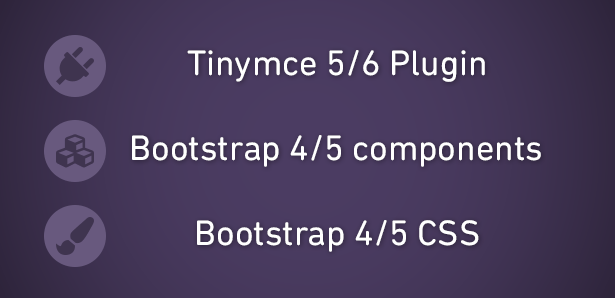 TinyMCE plugin with Bootstrap 4 and Bootstrap 5 components